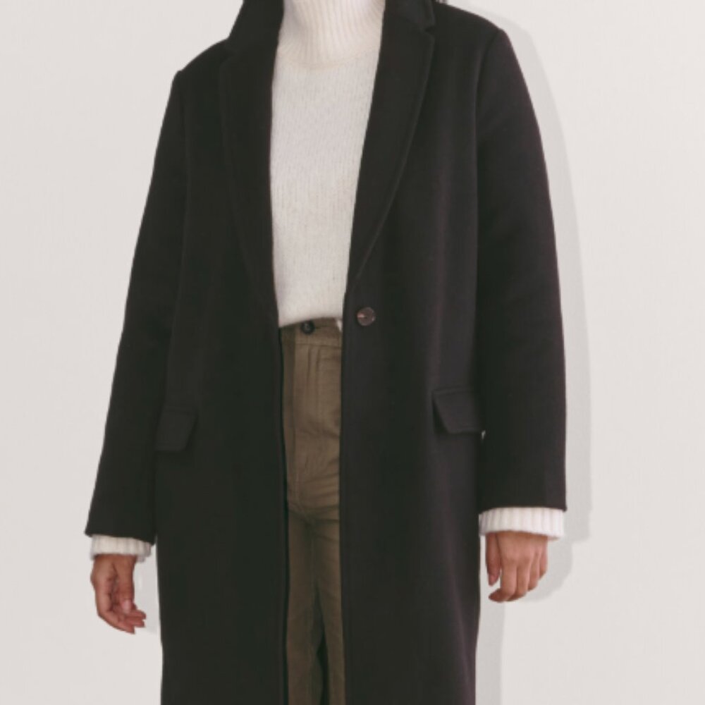 Brand new black Everlane topcoat